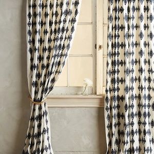 Anthropologie tumbling diamond curtains 108 inches set of 4